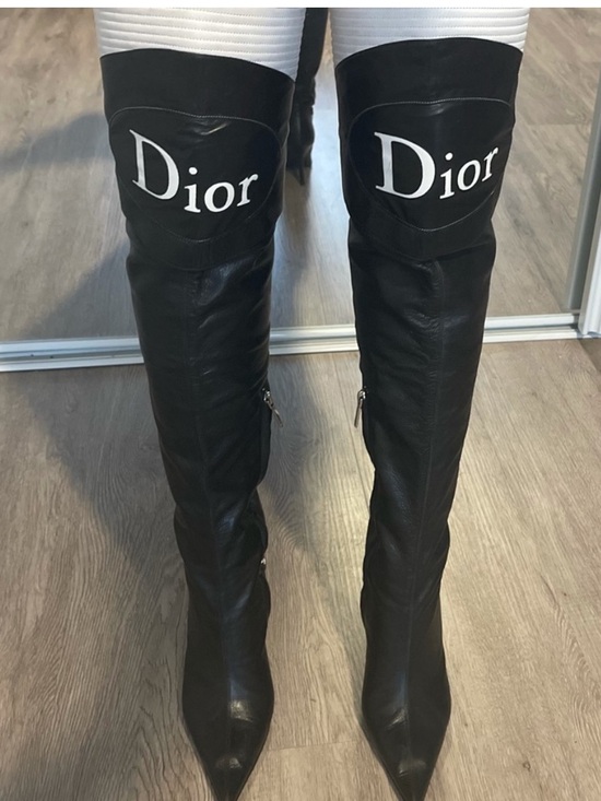 Dior Shoes - Vintage Dior x Galliano over the knee moto boots 39